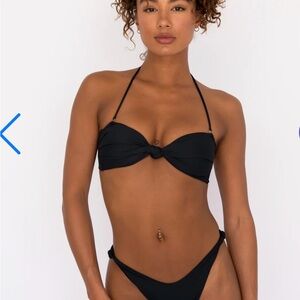 Skatie Lyndi Bandeau Bikini Top Black Sparkle S